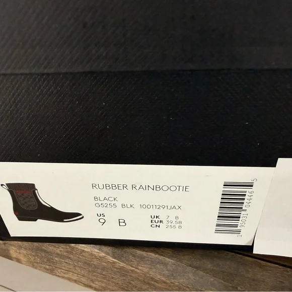 Coach Black Patent Chelsea Boot with Signature Ankle Panel and Red Stripe - Picture 5 of 5